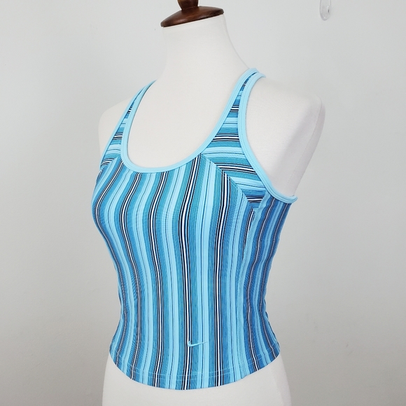 Nike Dri Fit Striped Mesh Back Athletic Crop Tank - Picture 5 of 13